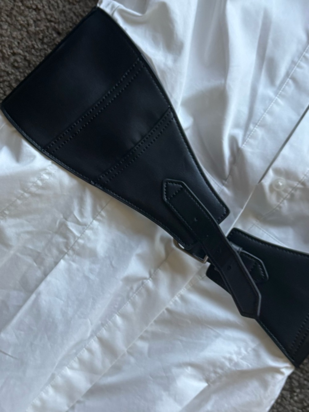 Jonathan Simkhai White Shirt Midi Dress with Black Belt - Picture 11 of 12